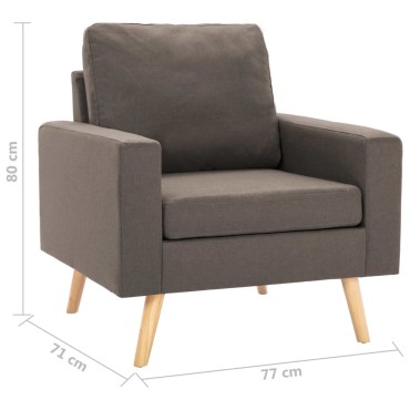 vidaXL Σετ Σαλονιού 2 τεμ. Χρώμα Taupe Υφασμάτινο 77x71x80cm  Διθέσιος