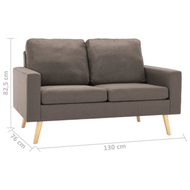 vidaXL Σετ Σαλονιού 2 τεμ. Χρώμα Taupe Υφασμάτινο 77x71x80cm  Διθέσιος