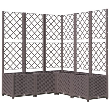 vidaXL Ζαρντινιέρα Κήπου με Καφασωτό Καφέ 120 x 120 x 136 εκ. από PP