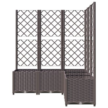 vidaXL Ζαρντινιέρα Κήπου με Καφασωτό Καφέ 120 x 120 x 136 εκ. από PP