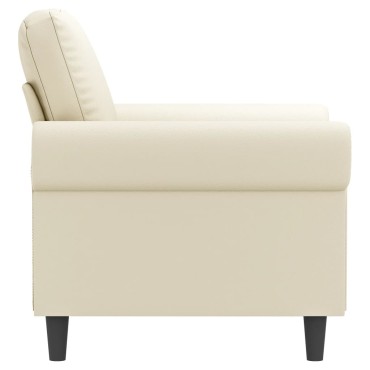 vidaXL Πολυθρόνα Κρεμ Συνθετικό δέρμα 92x77x80cm 1 τεμ. Γωνιακός