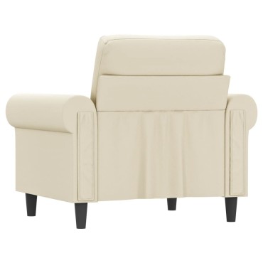 vidaXL Πολυθρόνα Κρεμ Συνθετικό δέρμα 92x77x80cm 1 τεμ. Γωνιακός