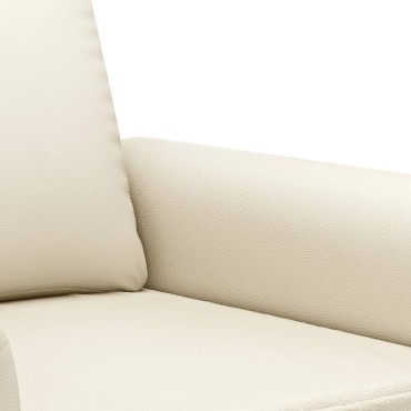 vidaXL Πολυθρόνα Κρεμ Συνθετικό δέρμα 92x77x80cm 1 τεμ. Γωνιακός