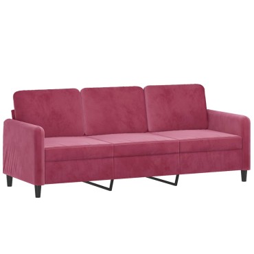vidaXL Σετ Σαλονιού 3 τεμ. Μπορντό από Βελούδο 78x77x80cm  Διθέσιος Τριθέσιος