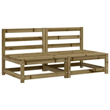 vidaXL Καναπέδες Κήπου Χωρίς Μπράτσα 2 τεμ. 70x70x67cm Επεξ. Πεύκου Διθέσιος