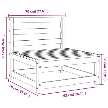 vidaXL Καναπέδες Κήπου Χωρίς Μπράτσα 2 τεμ. 70x70x67cm Επεξ. Πεύκου Διθέσιος