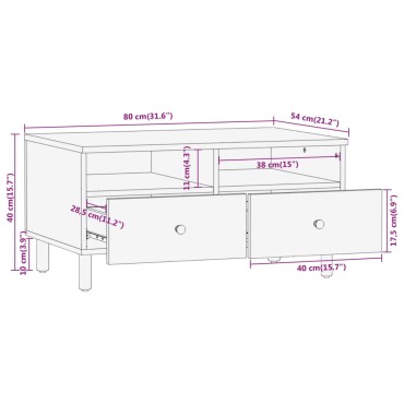 vidaXL Τραπεζάκι Σαλονιού 80x54x40cm από Μασίφ Ξύλο Ακακίας 1 τεμ.