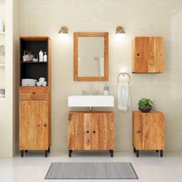 vidaXL Ντουλάπι Μπάνιου 38x33x160cm από Μασίφ Ξύλο Ακακίας 1 τεμ.