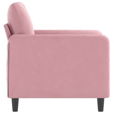 vidaXL Πολυθρόνα Ροζ Βελούδινη 78x77x80cm 1 τεμ. Γωνιακός