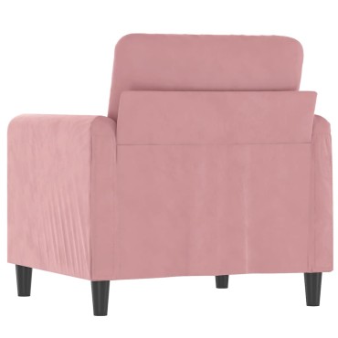 vidaXL Πολυθρόνα Ροζ Βελούδινη 78x77x80cm 1 τεμ. Γωνιακός