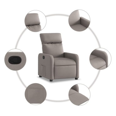 vidaXL Πολυθρόνα Ανακλινόμενη Taupe Υφασμάτινη 66x89,5x95,5cm 1 τεμ.