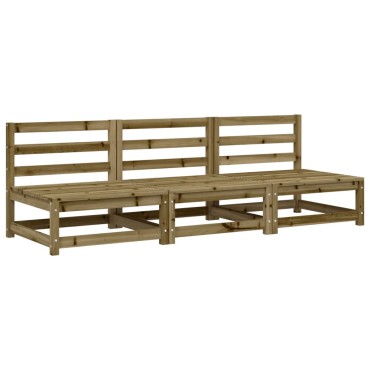 vidaXL Καναπέδες Κήπου Χωρίς Μπράτσα 3 τεμ. 70x70x67cm Επεξ. Πεύκου Τριθέσιος