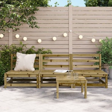vidaXL Καναπέδες Κήπου Χωρίς Μπράτσα 3 τεμ. 70x70x67cm Επεξ. Πεύκου Τριθέσιος