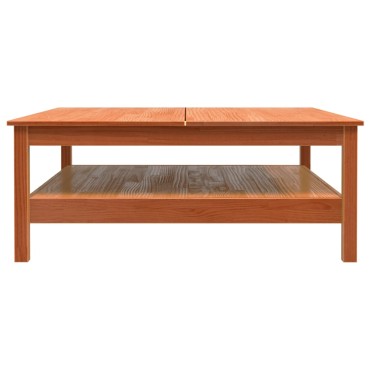 vidaXL Τραπεζάκι Σαλονιού Καφέ Κεριού 100x100x40cm Μασίφ Ξύλο Πεύκου 1 τεμ.