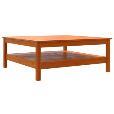 vidaXL Τραπεζάκι Σαλονιού Καφέ Κεριού 100x100x40cm Μασίφ Ξύλο Πεύκου 1 τεμ.