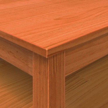 vidaXL Τραπεζάκι Σαλονιού Καφέ Κεριού 100x100x40cm Μασίφ Ξύλο Πεύκου 1 τεμ.