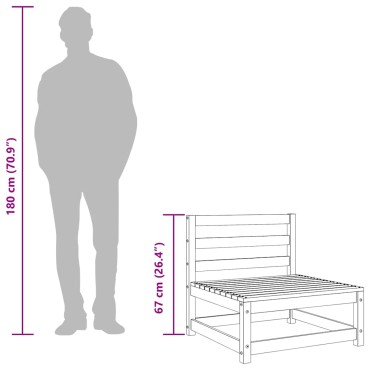 vidaXL Καναπέδες Κήπου Χωρίς Μπράτσα 70x70x67cm Επεξ. Πεύκου