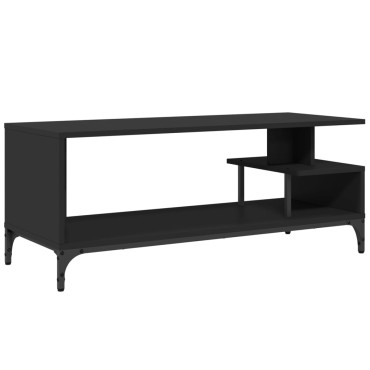 vidaXL Έπιπλο TV Μαύρο 102x40x41cm Επ Ξύλο/Ατσάλι Ηλ Βαφή Πούδρα