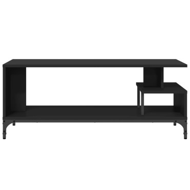 vidaXL Έπιπλο TV Μαύρο 102x40x41cm Επ Ξύλο/Ατσάλι Ηλ Βαφή Πούδρα