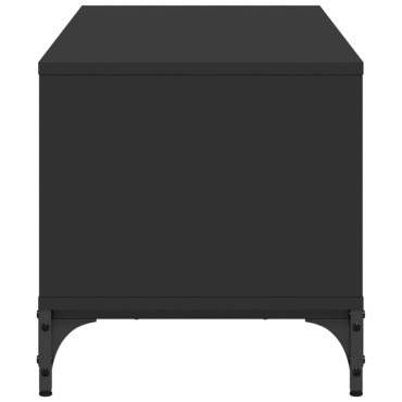 vidaXL Έπιπλο TV Μαύρο 102x40x41cm Επ Ξύλο/Ατσάλι Ηλ Βαφή Πούδρα