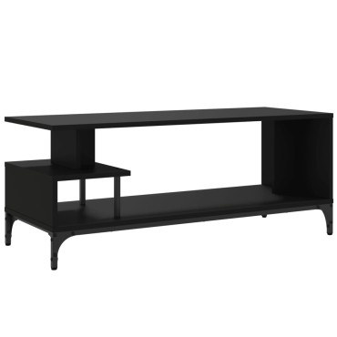 vidaXL Έπιπλο TV Μαύρο 102x40x41cm Επ Ξύλο/Ατσάλι Ηλ Βαφή Πούδρα