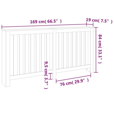 vidaXL Κάλυμμα Καλοριφέρ Καφέ Κεριού 169x19x84 εκ. Μασίφ Ξύλο Πεύκου