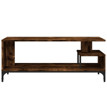 vidaXL Έπιπλο TV Καπν. Δρυς 102x40x41cm Επ Ξύλο/Ατσάλι Ηλ Βαφή Πούδρα