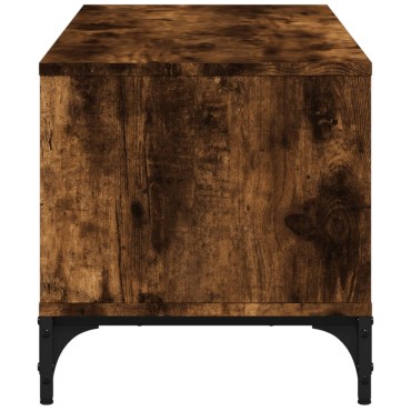 vidaXL Έπιπλο TV Καπν. Δρυς 102x40x41cm Επ Ξύλο/Ατσάλι Ηλ Βαφή Πούδρα