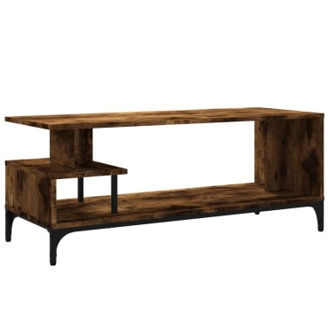 vidaXL Έπιπλο TV Καπν. Δρυς 102x40x41cm Επ Ξύλο/Ατσάλι Ηλ Βαφή Πούδρα