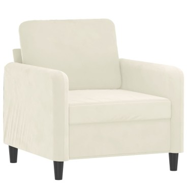 vidaXL Πολυθρόνα Κρεμ Βελούδινη 78x77x80cm 1 τεμ. Γωνιακός