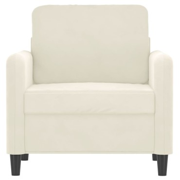 vidaXL Πολυθρόνα Κρεμ Βελούδινη 78x77x80cm 1 τεμ. Γωνιακός