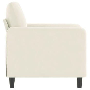 vidaXL Πολυθρόνα Κρεμ Βελούδινη 78x77x80cm 1 τεμ. Γωνιακός