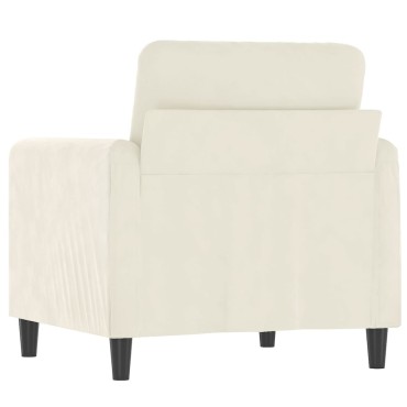 vidaXL Πολυθρόνα Κρεμ Βελούδινη 78x77x80cm 1 τεμ. Γωνιακός