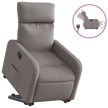 vidaXL Πολυθρόνα Ηλεκτρική Ανακλ.Taupe Υφασμάτινη 66x89,5x95,5cm 1 τεμ.