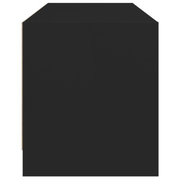 vidaXL Έπιπλο Τηλεόρασης Μαύρο 102x37x42cm με Γυάλινες Πόρτες