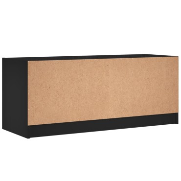vidaXL Έπιπλο Τηλεόρασης Μαύρο 102x37x42cm με Γυάλινες Πόρτες
