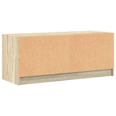 vidaXL Έπιπλο Τηλεόρασης Sonoma Δρυς 102x37x42cm με Γυάλινες Πόρτες