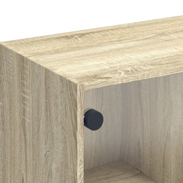 vidaXL Έπιπλο Τηλεόρασης Sonoma Δρυς 102x37x42cm με Γυάλινες Πόρτες