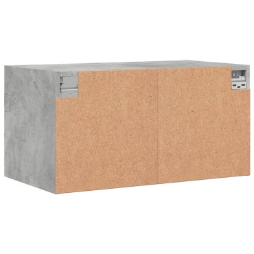 vidaXL Κομοδίνα 2 τεμ. Γκρι Σκυρ. 68,5x37x35cm με Γυάλινες Πόρτες