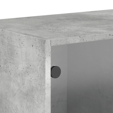 vidaXL Κομοδίνα 2 τεμ. Γκρι Σκυρ. 68,5x37x35cm με Γυάλινες Πόρτες