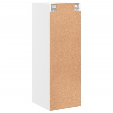 vidaXL Ντουλάπι Τοίχου Λευκό 35x37x100cm με Γυάλινες Πόρτες 1 τεμ.