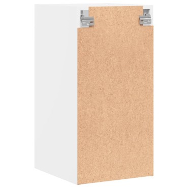 vidaXL Ντουλάπι Τοίχου Λευκό 35x37x68,5cm με Γυάλινες Πόρτες 1 τεμ.