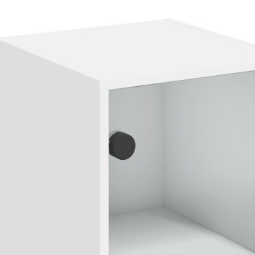 vidaXL Ντουλάπι Τοίχου Λευκό 35x37x68,5cm με Γυάλινες Πόρτες 1 τεμ.