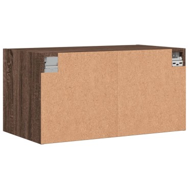 vidaXL Κομοδίνα 2 τεμ. Καφέ Δρυς 68,5x37x35cm με Γυάλινες Πόρτες