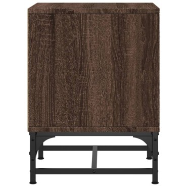 vidaXL Κομοδίνα 2 τεμ. Καφέ Δρυς 35x37x50cm με Γυάλινες Πόρτες