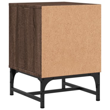 vidaXL Κομοδίνα 2 τεμ. Καφέ Δρυς 35x37x50cm με Γυάλινες Πόρτες