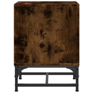 vidaXL Κομοδίνα 2 τεμ. Καπνιστή Δρυς 35x37x50cm με Γυάλινες Πόρτες