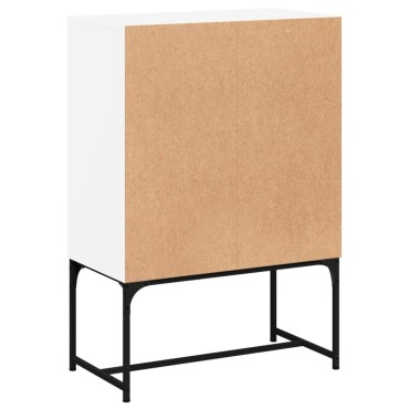 vidaXL Βοηθητικό Ντουλάπι Λευκό 69x37x100cm με Γυάλινες Πόρτες 1 τεμ.