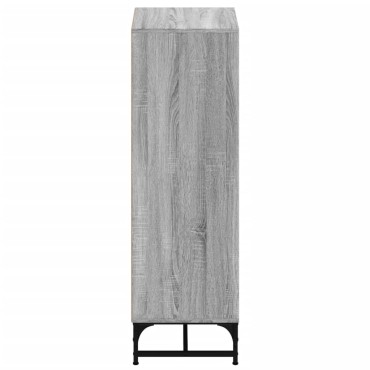 vidaXL Ντουλάπι Γκρι Sonoma 35x37x120cm με Γυάλινες Πόρτες 1 τεμ.