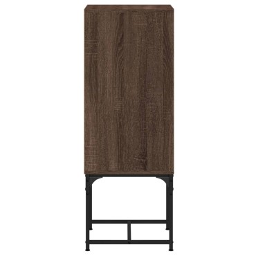 vidaXL Βοηθητικό Ντουλάπι Καφέ Δρυς 35x37x100cm Γυάλινες Πόρτες 1 τεμ.